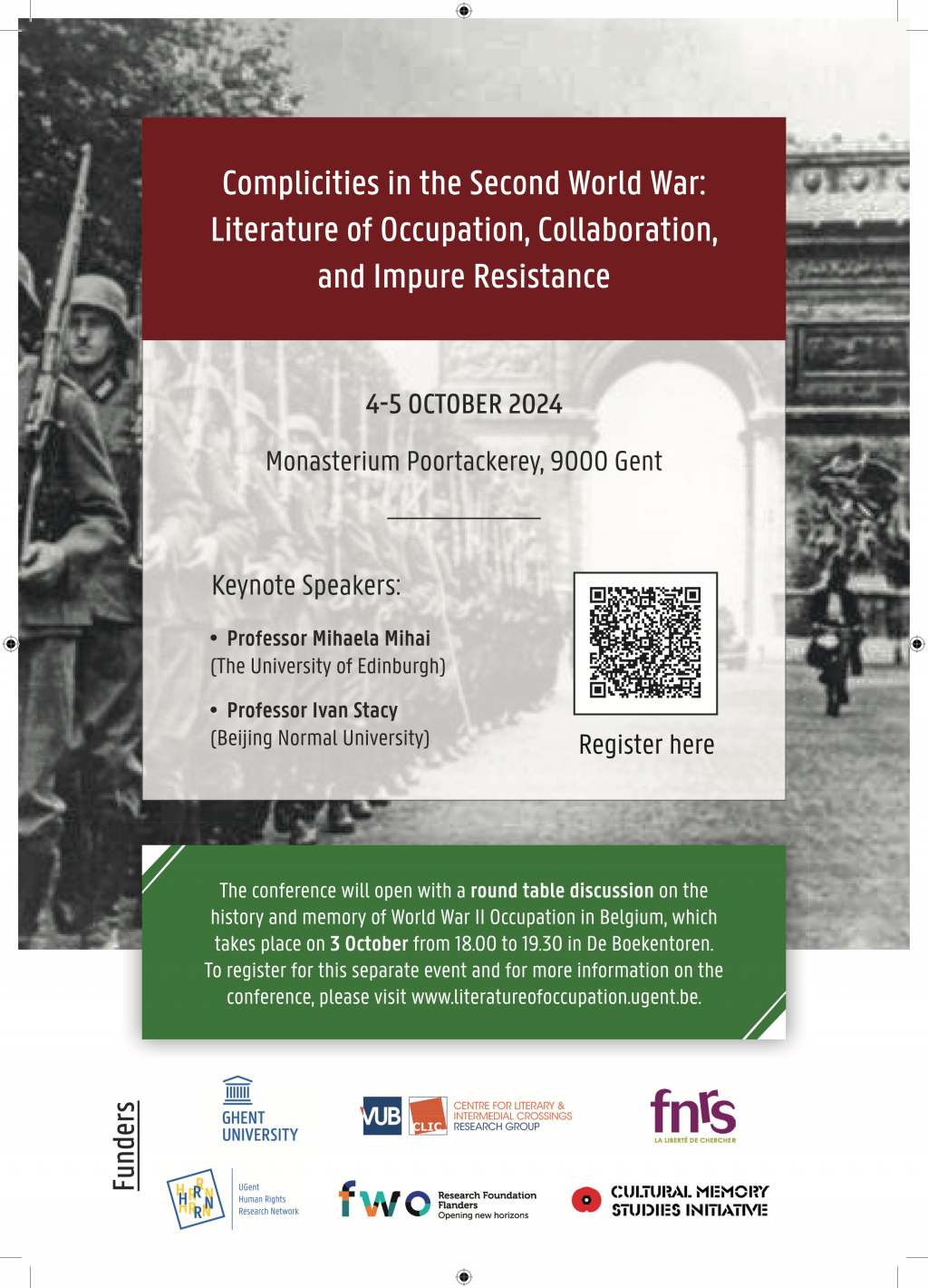 Conference Programme: Complicities in the Second World War: Literature of Occupation, Collaboration, and Impure Resistance